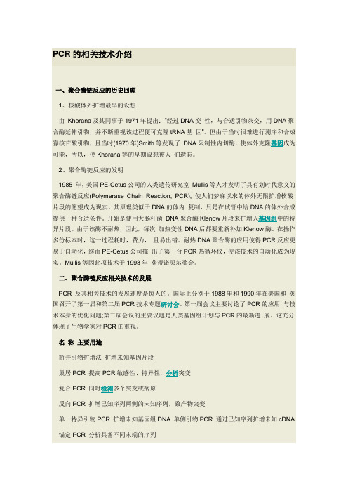 PCR的相关技术介绍