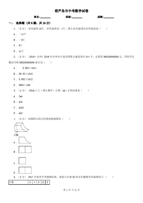 葫芦岛市中考数学试卷