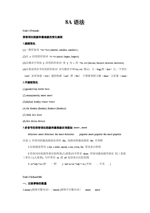 牛津译林版八年级全册语法知识点总结