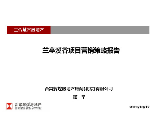 2019年兰亭溪谷项目营销策略报告