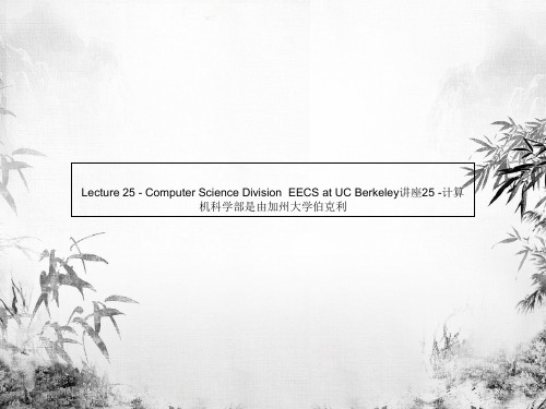 Lecture 25 - Computer Science Division  EECS at UC