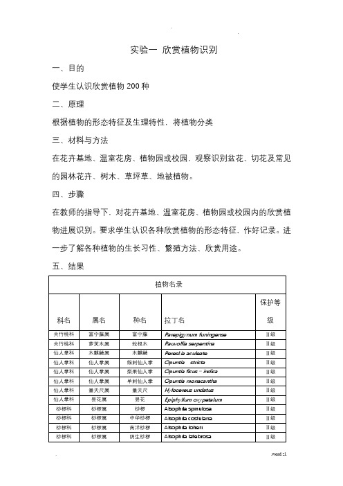 观赏植物栽培学实验实验一