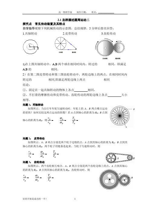 2.1圆周运动  三种传动方式