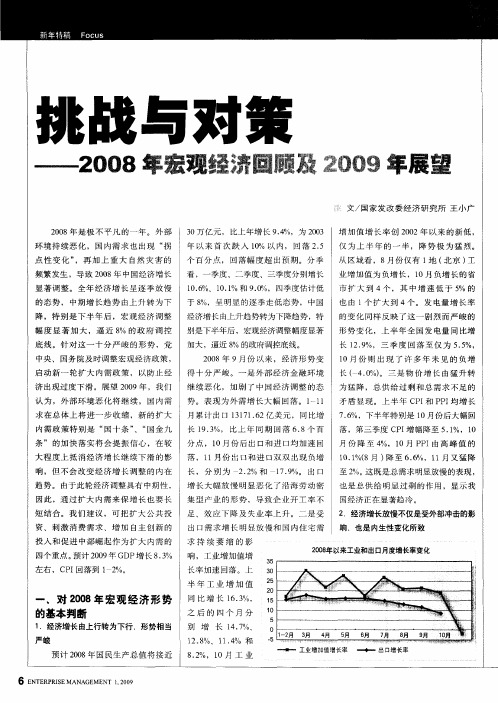挑战与对策——2008年宏观经济回顾及2009年展望