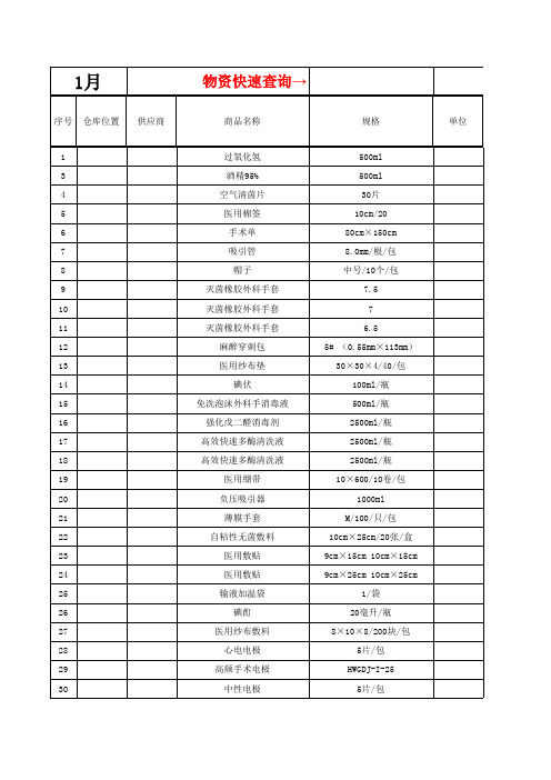 表格模板-仓库进销名细表 精品