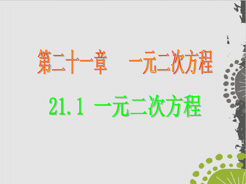 人教版九级上册 一元二次方程课件