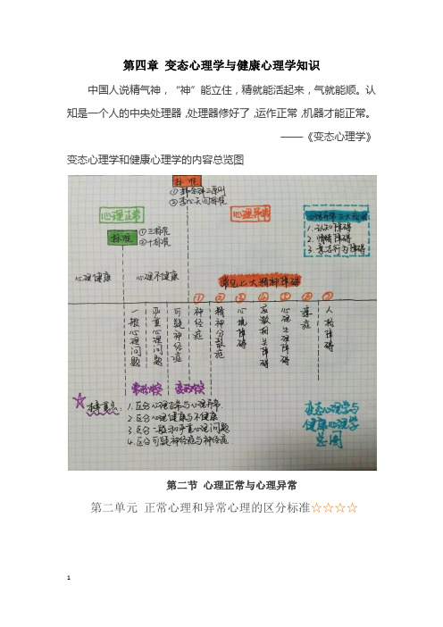 第四章 变态心理学与健康心理学知识