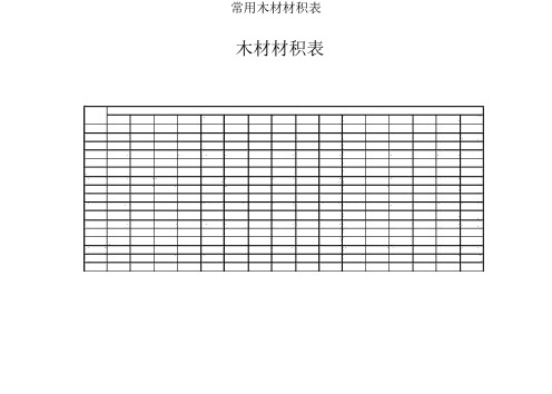 常用木材材积表
