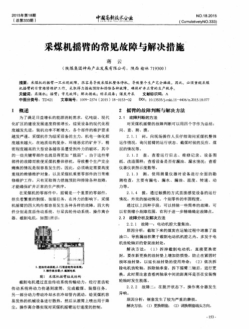 采煤机摇臂的常见故障与解决措施
