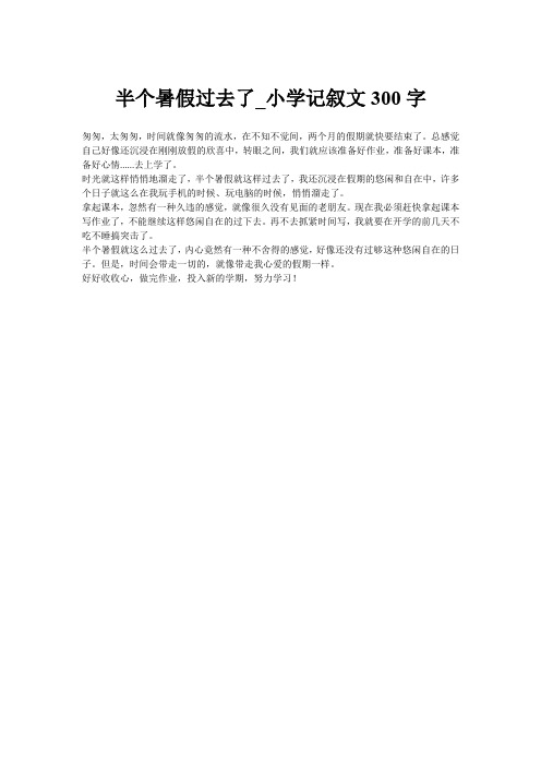 半个暑假过去了_小学记叙文300字