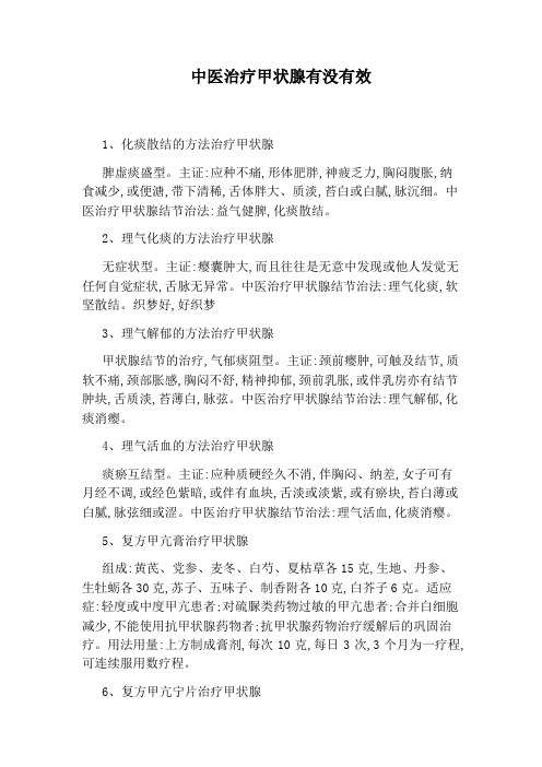 中医治疗甲状腺有没有效