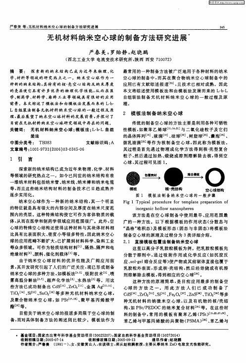 无机材料纳米空心球的制备方法研究进展