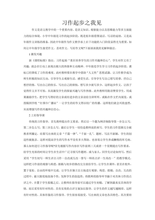 【原创】习作起步之我见
