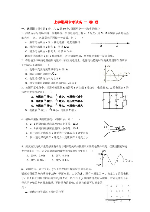 湖北省孝感高中高二物理上学期期末考试试题