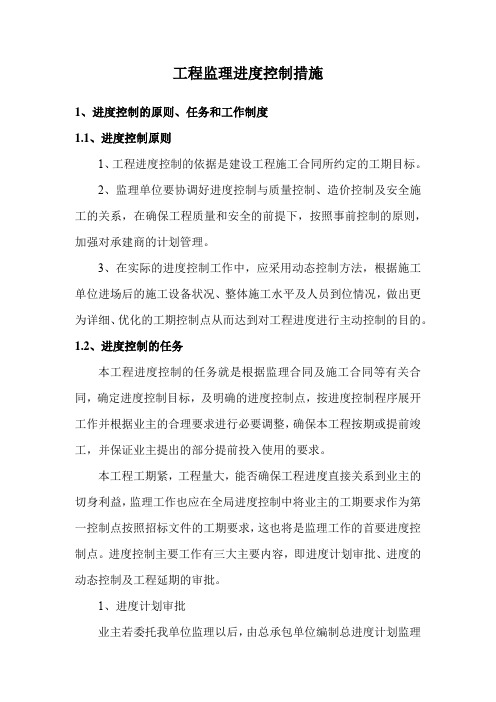 工程监理进度控制措施