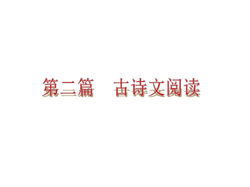 语文中考专题复习：第2篇《古诗文阅读》ppt课件