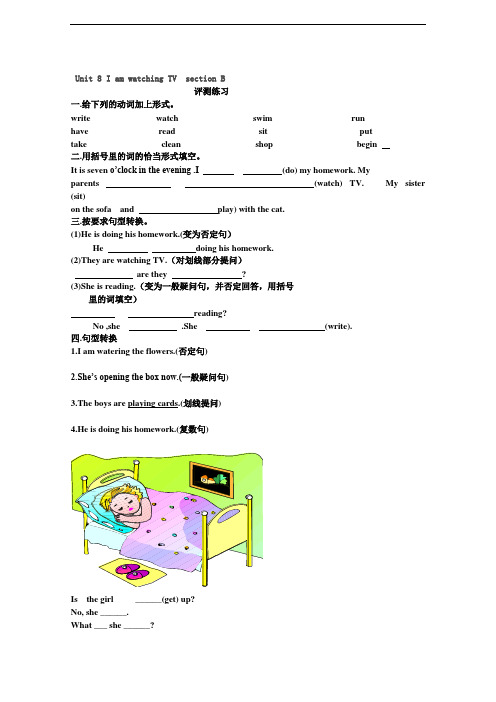 鲁教版英语六年级下Unit8 I;m watching TV SectionB