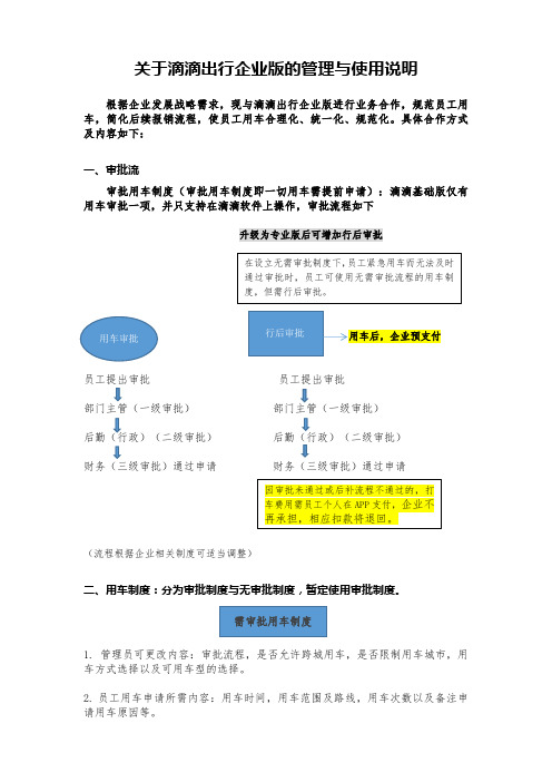 关于滴滴出行企业版的管理与使用说明 2