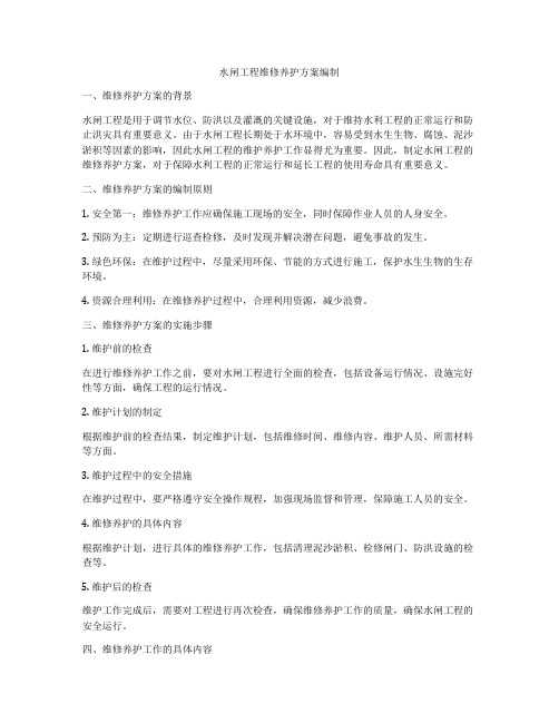 水闸工程维修养护方案编制
