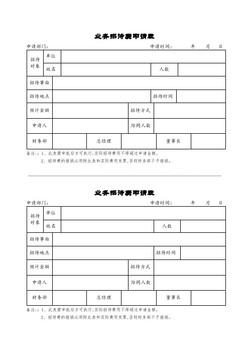 招待费用申请表_3