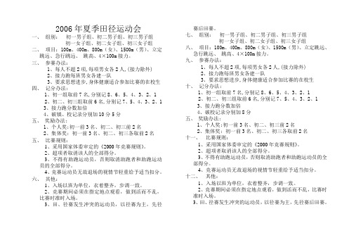 2005年春季田径运动会竞赛规程