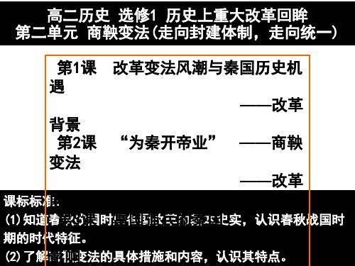 历史人教版选修1 第2单元 商鞅变法 课件(共15张)