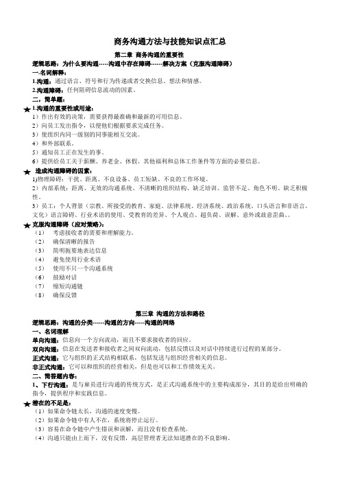 务沟通方法与技能知识点汇总(新)