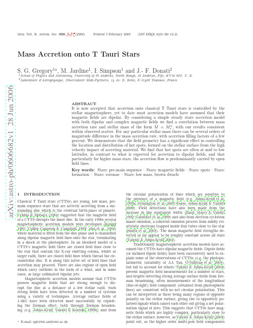 Mass Accretion onto T Tauri Stars