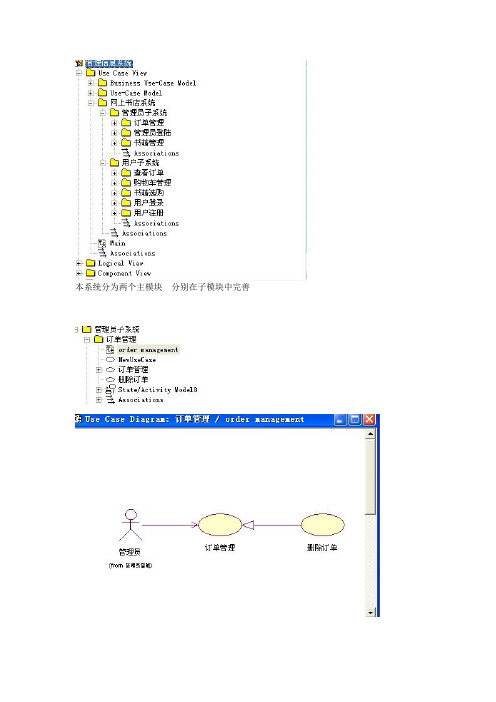网上书店系统UML用例图活动图类图