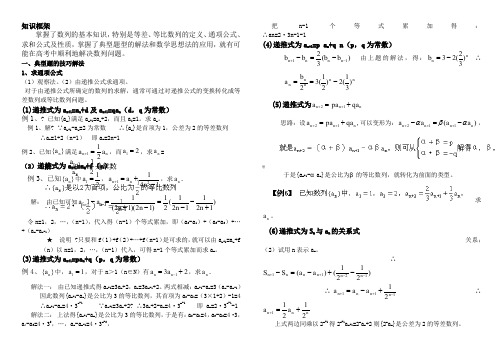 数列题型及解题方法归纳总结