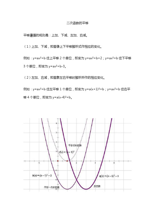 二次函数的平移