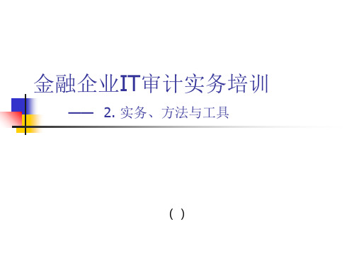 CISAIT审计实务培训2审计实务精品PPT课件