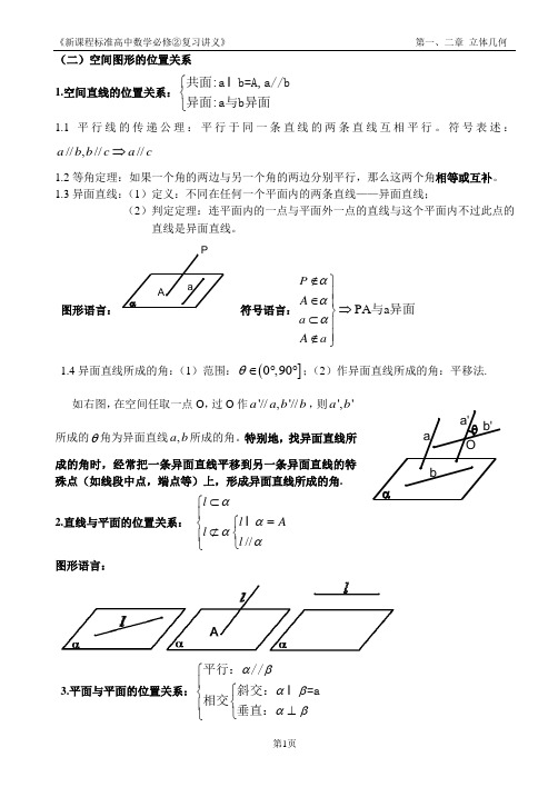 立体几何知识点归纳