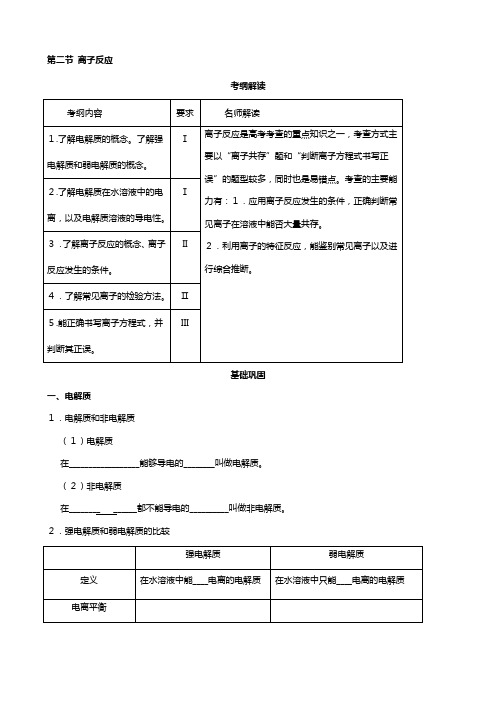 最新化学复习知识点深度剖析 专题二 第二节 离子反应
