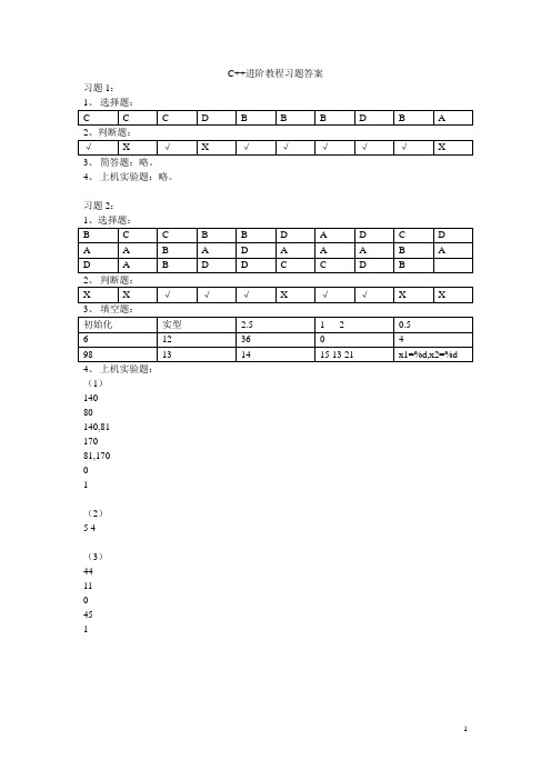 C++程序设计(陈松版)1.、2部分课后习题答案