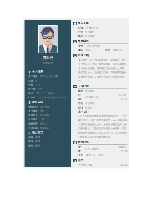 山西工商学院优秀个人简历