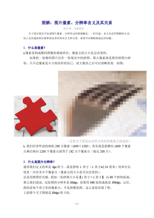 图解：图片像素、分辨率含义及其关系