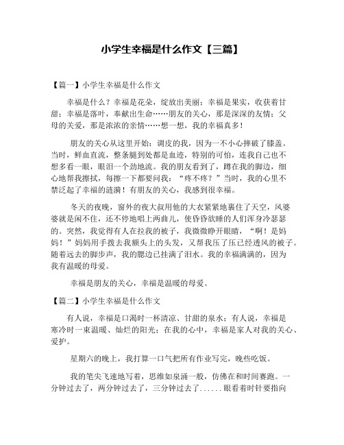 小学生幸福是什么作文【三篇】