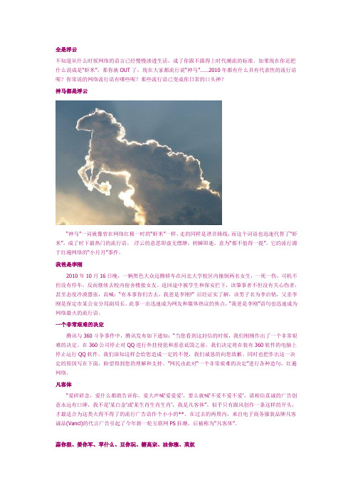 2010,最给力的就是：神马都是浮云？(太有涵义了!)
