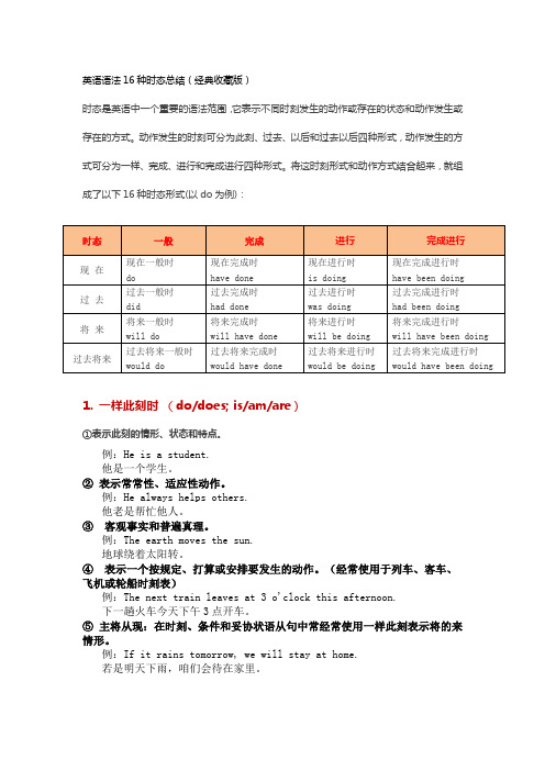 英语语法16种时态总结