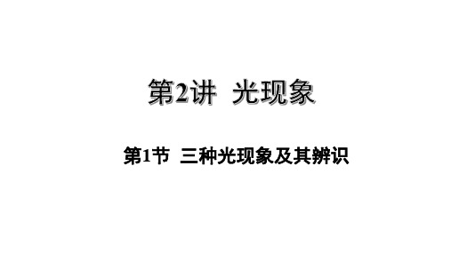 第二讲 第1节  三种光现象及其辨识