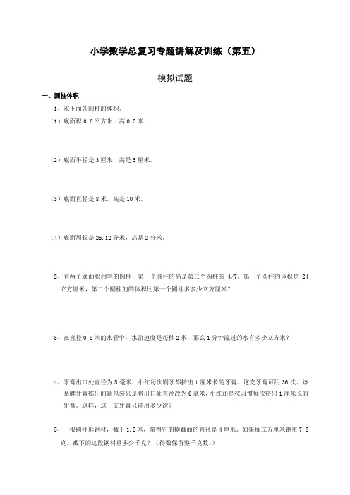 小升初总复习数学归类讲解及训练(中-含答案)