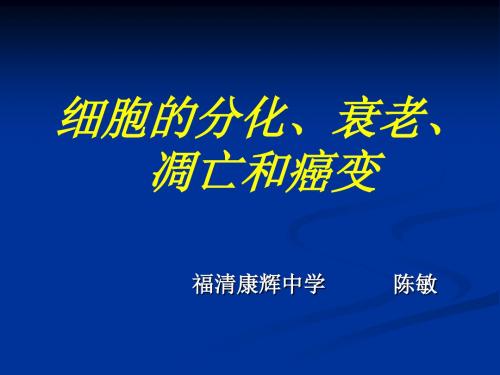 高中生物细胞的分化、衰老、凋亡和癌变PPT 人教课标版
