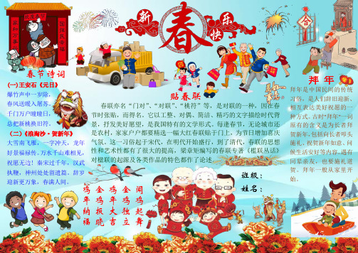 2017鸡年春节小报新年小报寒假小报wordA4可编辑 (58)