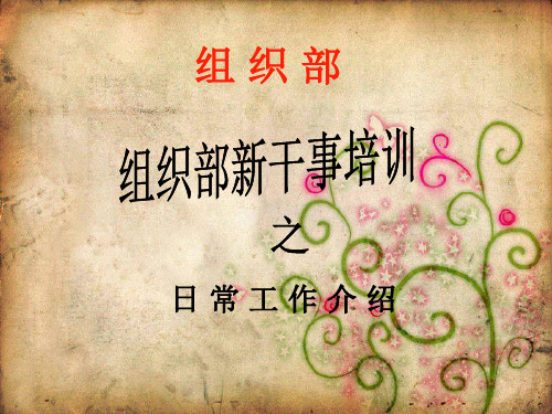 组织部日常工作流程