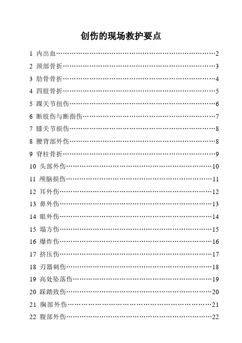 22项创伤的现场救护手册