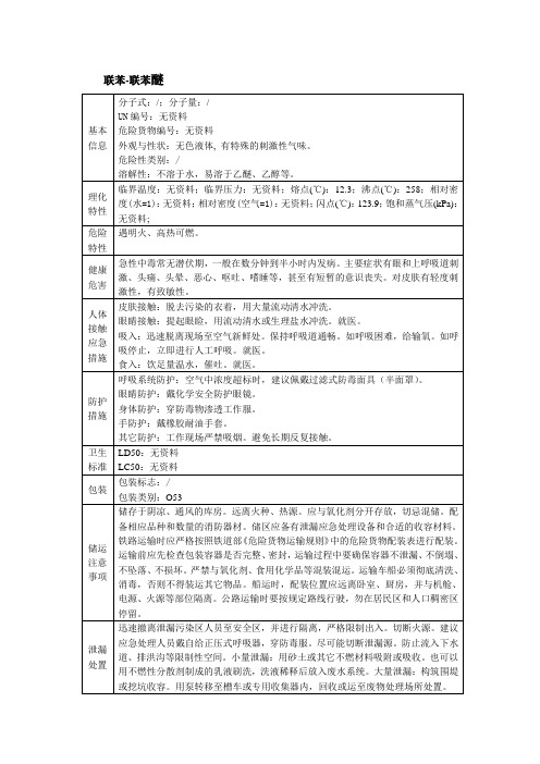 联苯-联苯醚危险、有害特性表MSDS