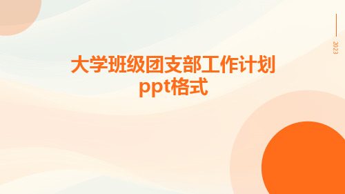 大学班级团支部工作计划ppt格式