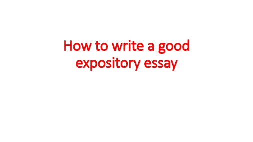 英语专业写作王星主编 unit 4 expository essays
