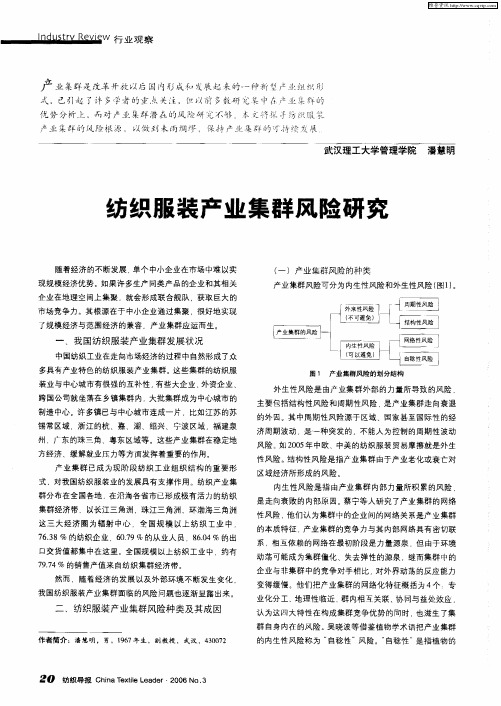 纺织服装产业集群风险研究